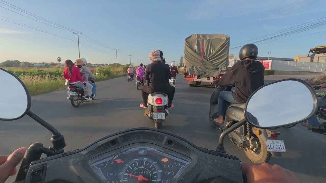 Motorcycle traveling on a rural road /2025 4k/