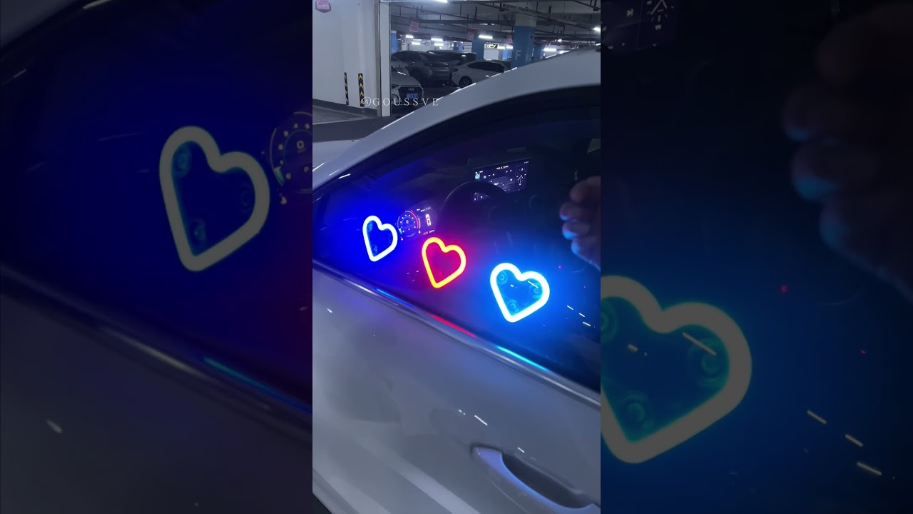 These LED hearts make my car look unreal 💙❤️💙#carledlights #carmods #cartiktok #neonlights