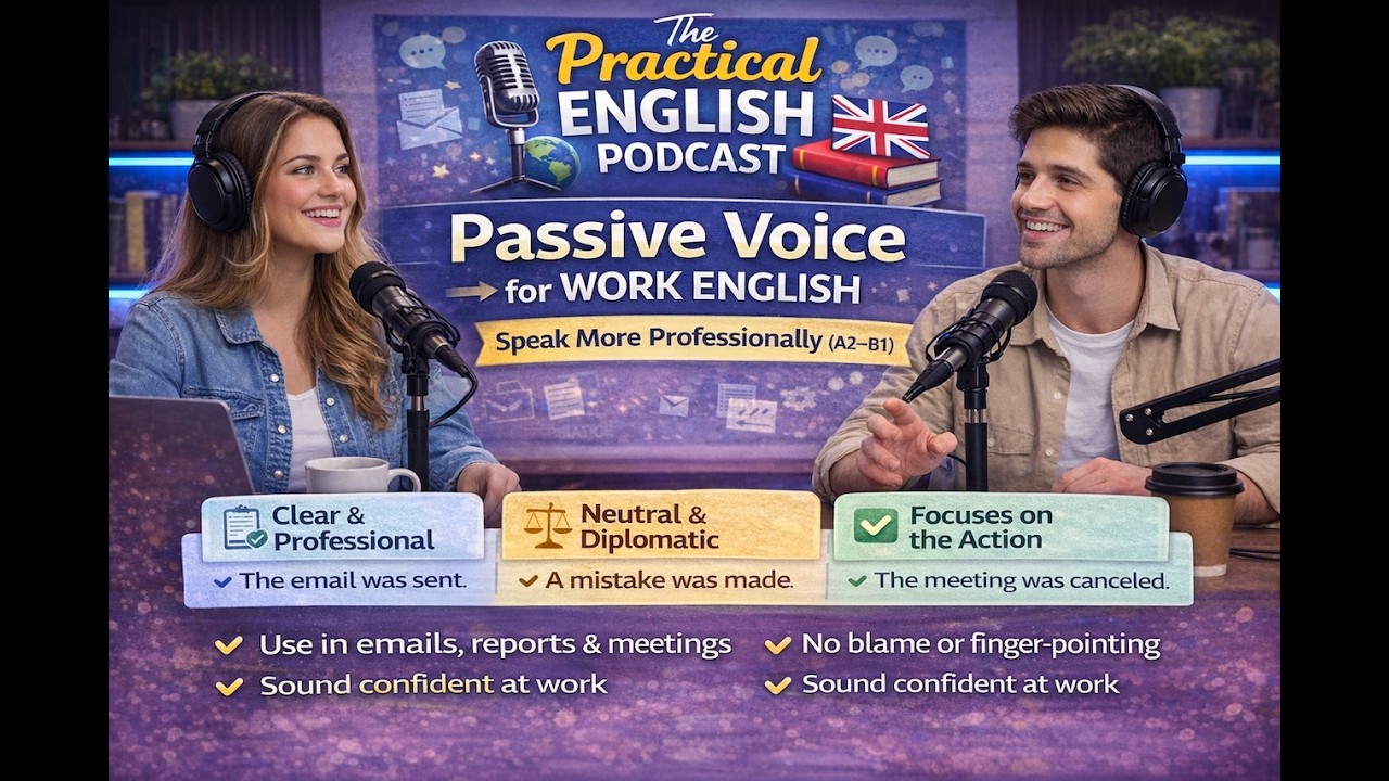Passive Voice for Work English | Speak More Professionally (A2–B1)