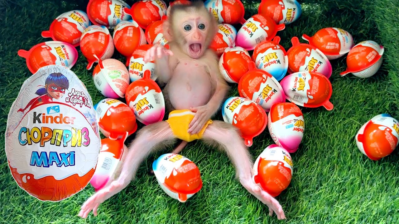 Satisfying Relaxing Milk Baby ASMR Opening Kinder Joy Chocolate, Lollipops Candie surprise eggs