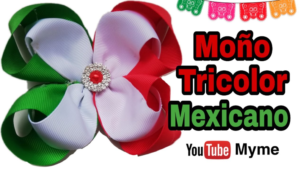 Moño Méxicano - boutique- moño tricolor