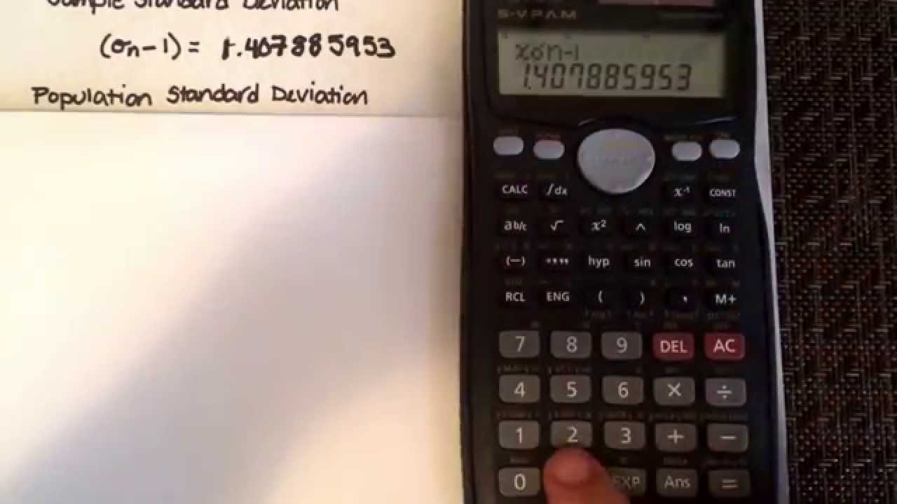 Standard deviation & other statistical calculations using a calculator (Casio fx-991MS)