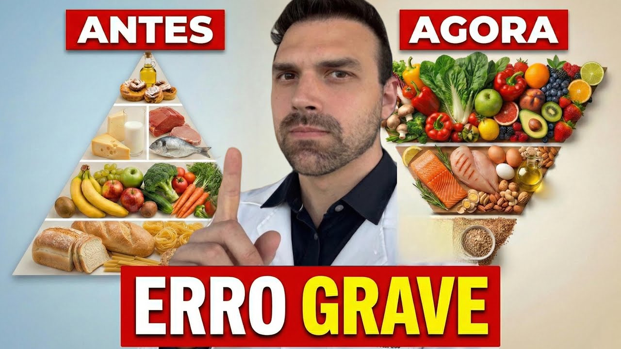 DIABETES e PRESSÃO ALTA: Mudou TUDO! Conheça a Nova Pirâmide Alimentar (6 Diferenças)