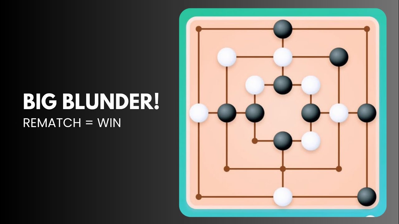 First Game Blunder… Rematch Changed Everything! | Mills Game Endgame Win