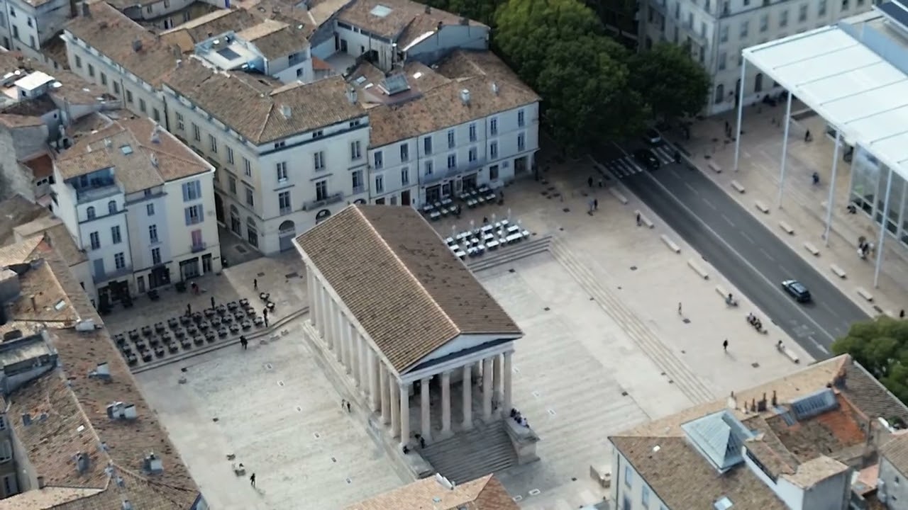 Roman Ancient Temple - DRONE - Nimes France - ECTV