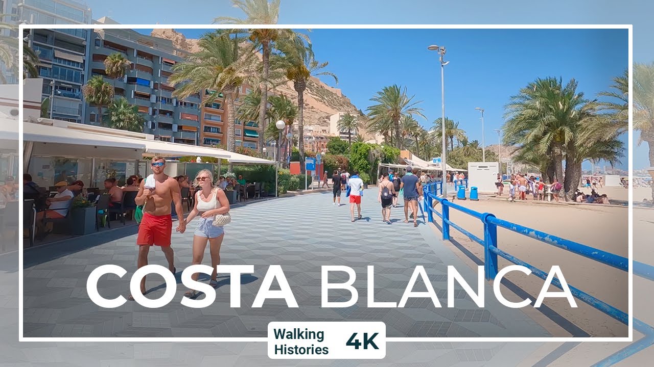 Costa Blanca Walking Tour -  Alicante Spain, Playa del Postiguet