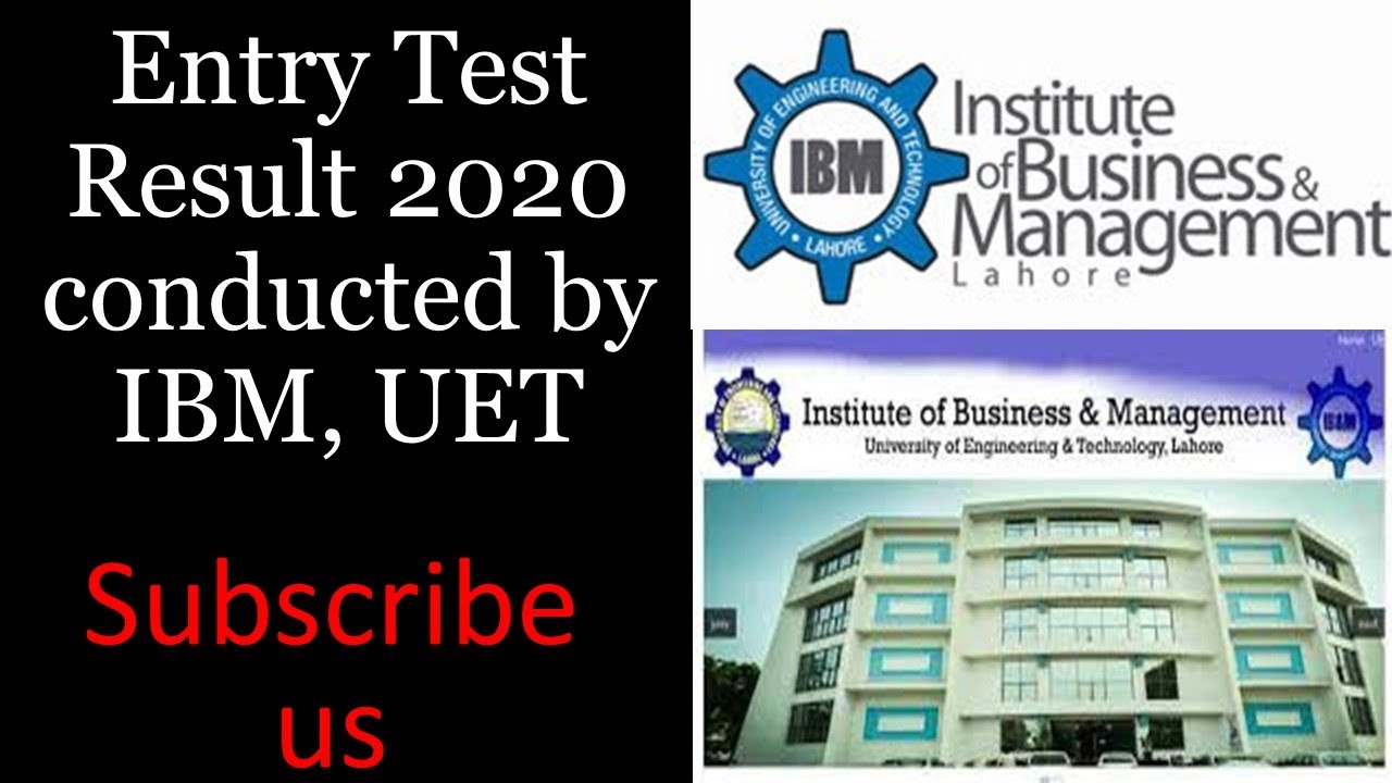 Entry Test 2020  Result conducted by IBM, UET