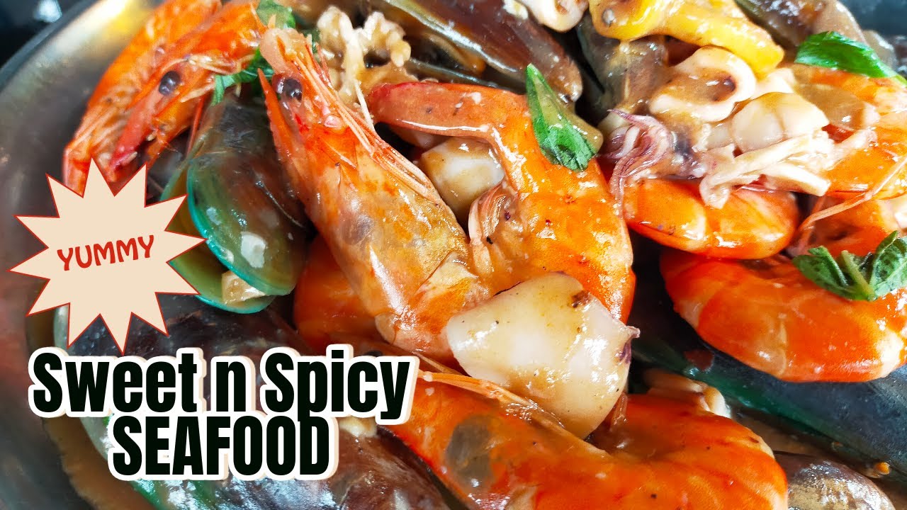 Sweet and Spicy Seafood | Quick and Easy | best for beginners | home cooking with joyce alvior
