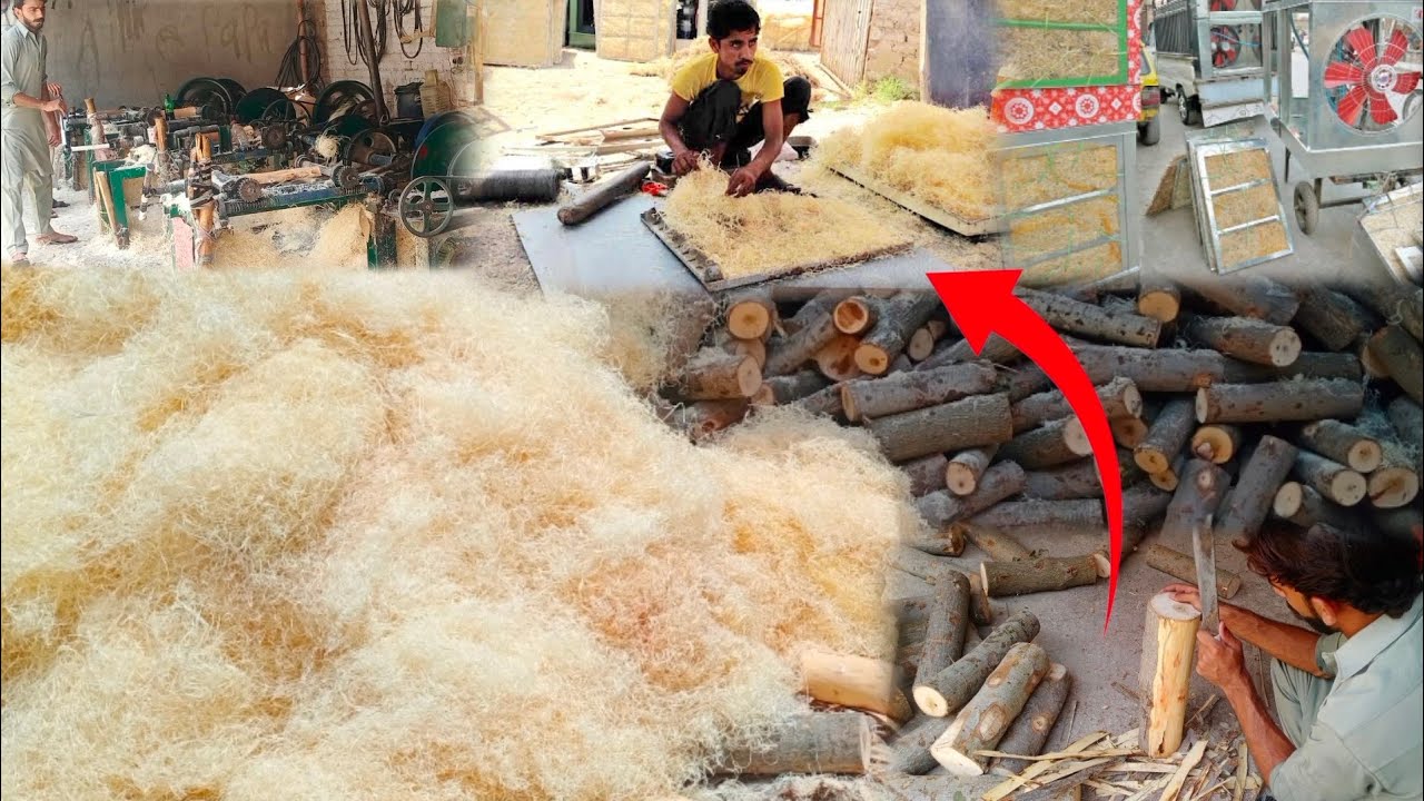How To Make Wooden Grass For Air Cooler|Wood Wool making machine|Wood Wool Manufacturing Process