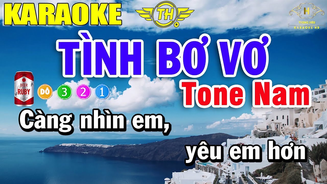 Tình Bơ Vơ Karaoke Tone Nam Nhạc Sống | Trọng Hiếu