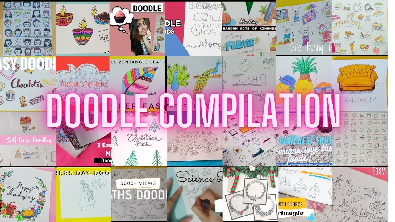 Cute and Easy Doodle Compilation by VCS | #doodleswithvarsha