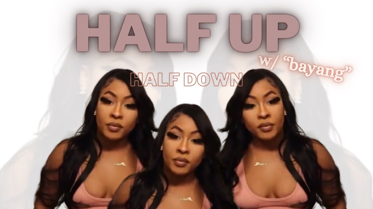 Half up Half down with a Bang ft. beauty supply store hair