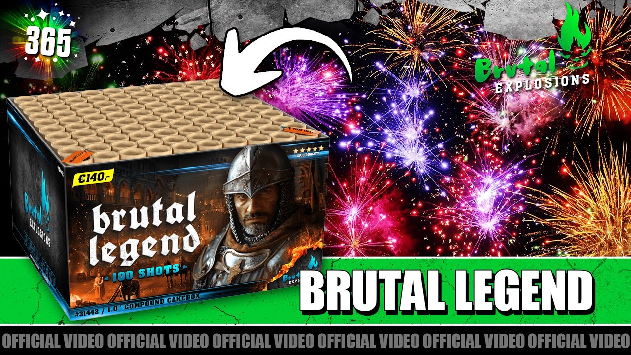Brutal Legend vuurwerk | Brutal Explosions | 100 schots ram compound met coloured crackling finale