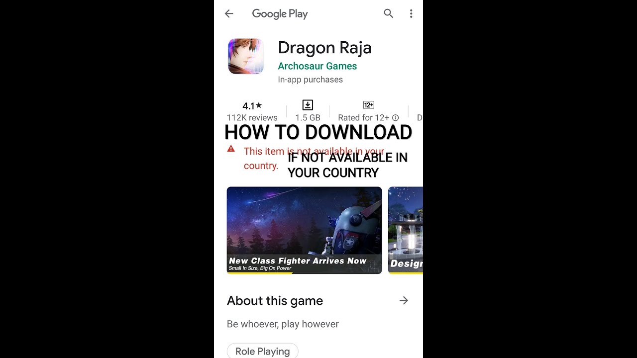 How to Download and Install Dragon Raja |If It Isn't Available in Your Country