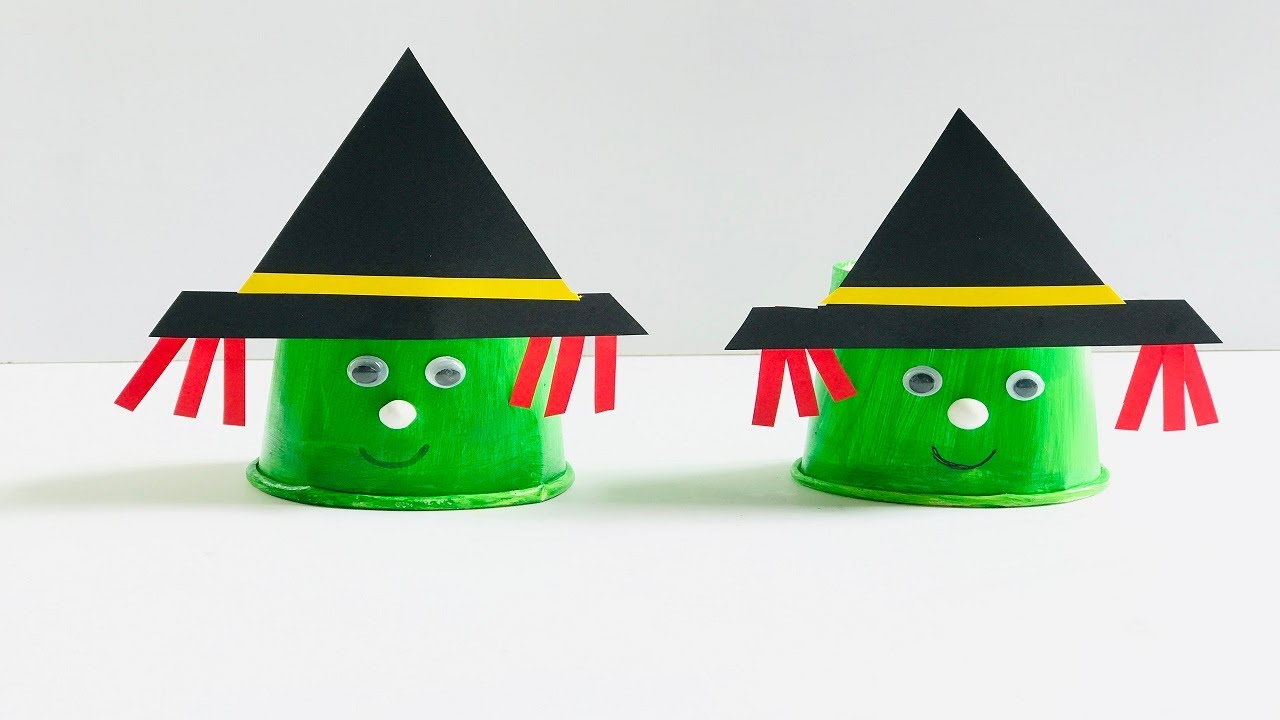 Paper Cup Witches Crafts for Kids | Halloween Crafts for Kids | Halloween | Paper Crafts