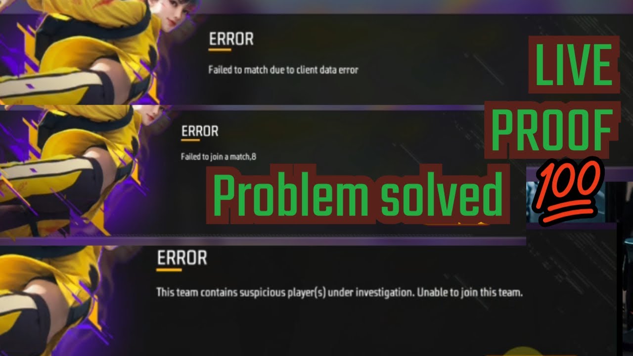This Team Contains Suspicious Player(s) |  Failed to join a match Problem solved 💯 | LIVE PROOF #ff