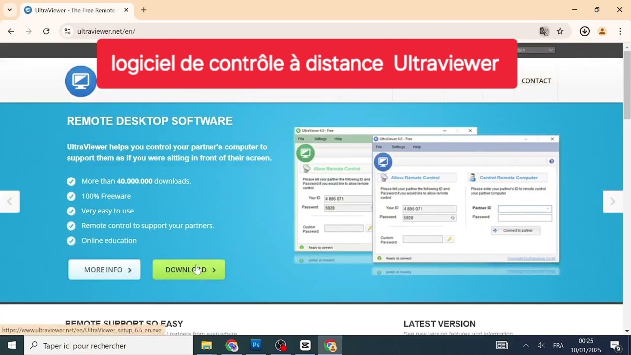 logiciel de contrôle à distance Ultraviewer