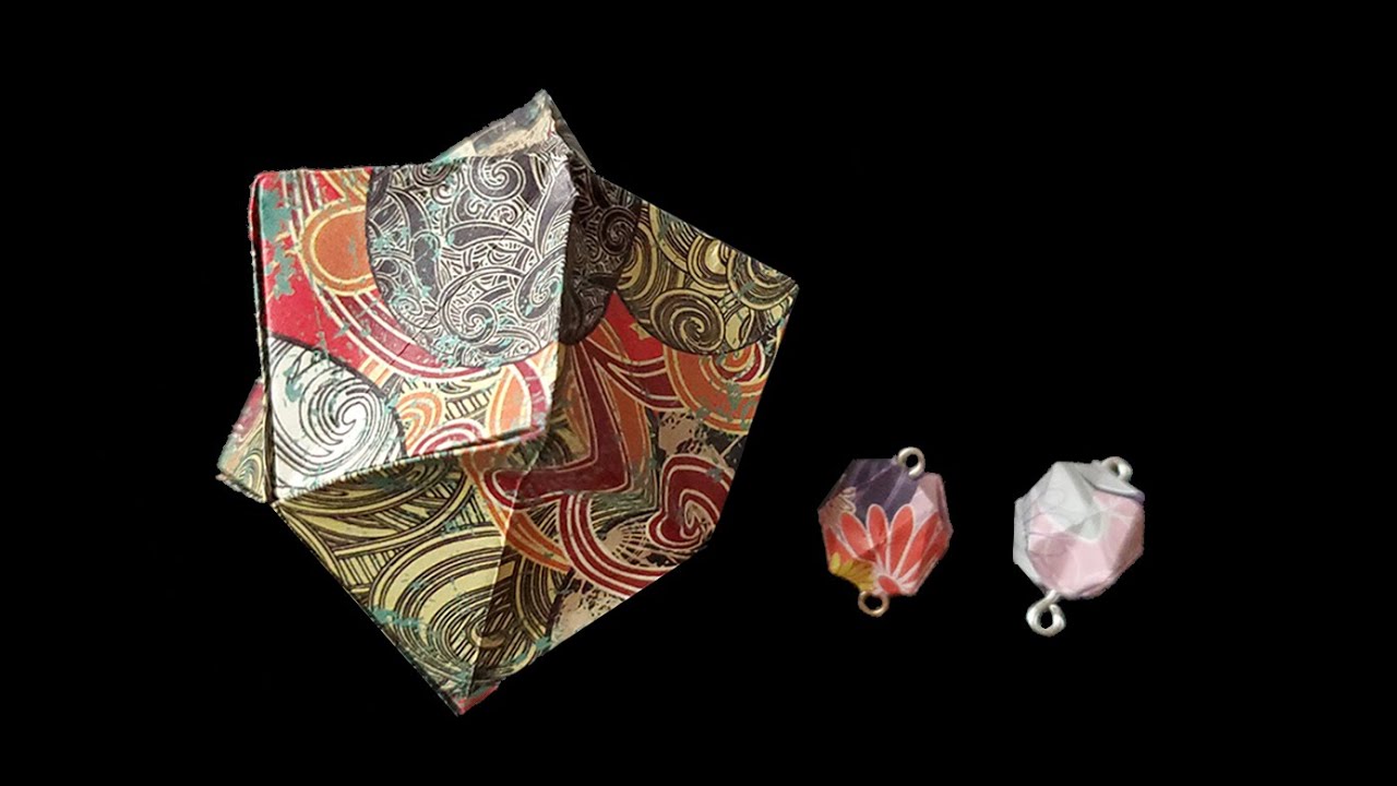 Origami geometric shape tutorial and how to turn them into earrings. Easy origami earrings tutorial