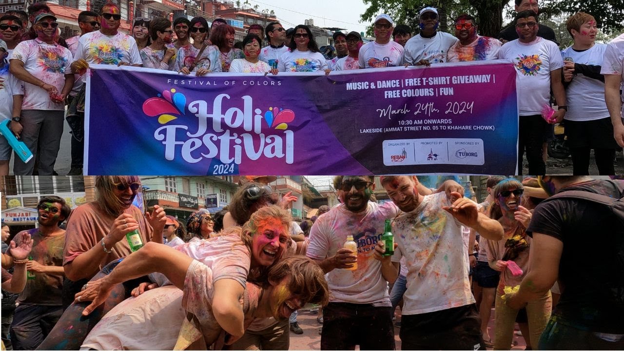 Holi 2024 Lakeside Pokhara | The biggest festival | Holi, Colour  festival in Pokhara