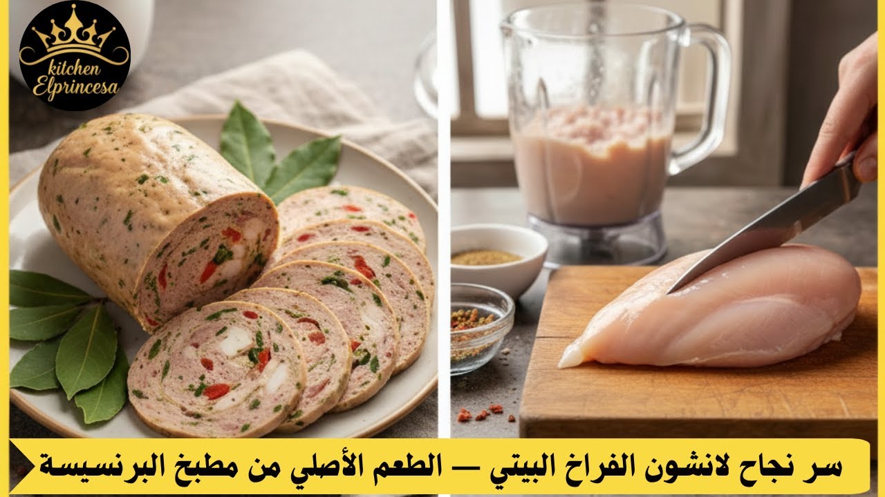 طريقة عمل لانشون الفراخ البيتي بصدر فرخة واحدة | طري ولذيذ زي الجاهز وأحسن بدون مواد حافظة