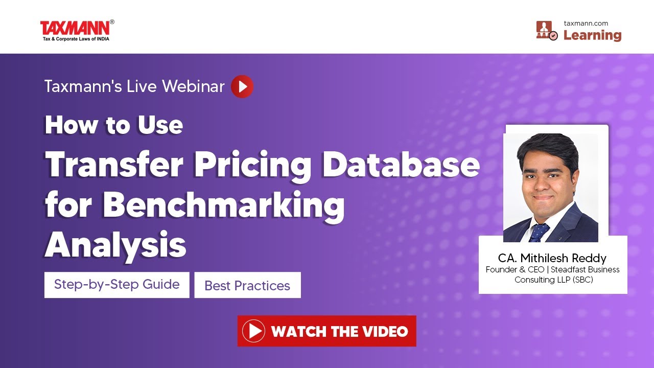 #TaxmannWebinar | How to Use Transfer Pricing Database for Benchmarking Analysis