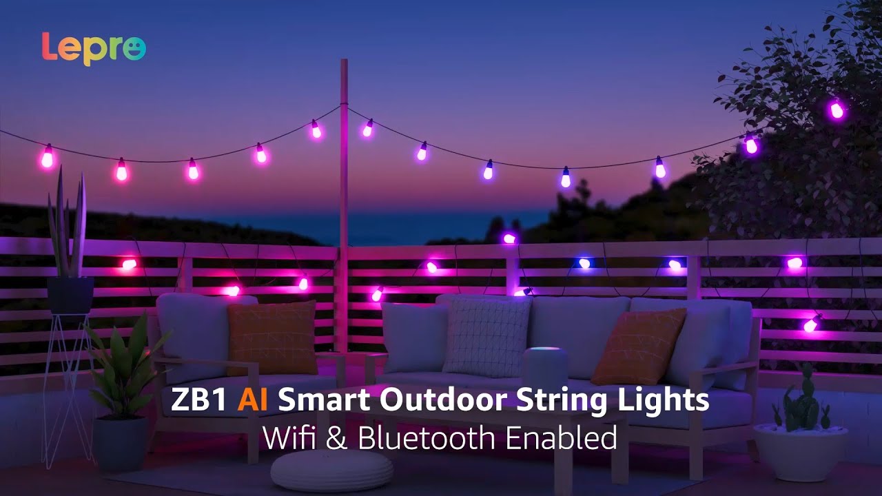 ZB1 AI Outdoor String Lights &ndash; Illuminate Your Evenings with AI Tech