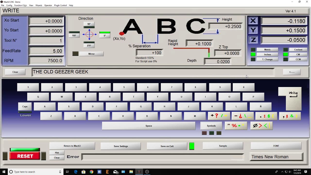Mach3 Tutorial Part 3 Text Engraving