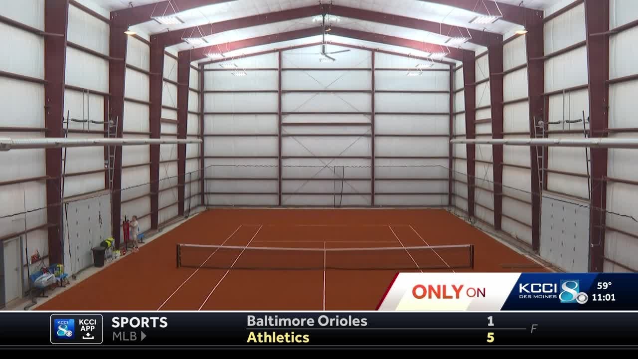 Central Iowa is home to rare indoor red clay tennis court