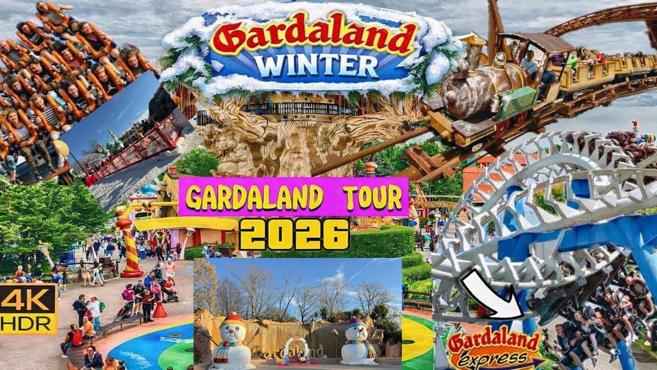 (2026) GARDALAND MAGIC WINTER 🥶 - GARDALAND TOUR 4K HDR - LAKE GARDA SIDE 