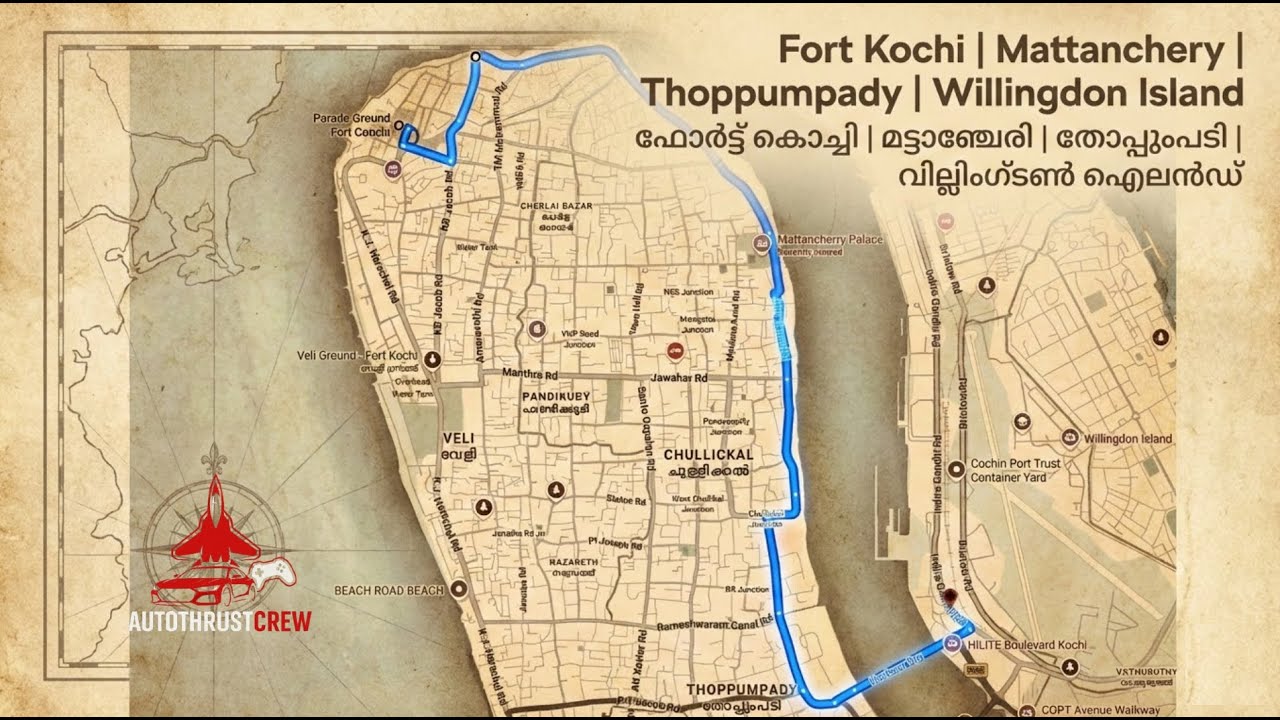 Drive around Fort Kochi | Mattanchery | Thoppumpady | Willingdon Island | 4K