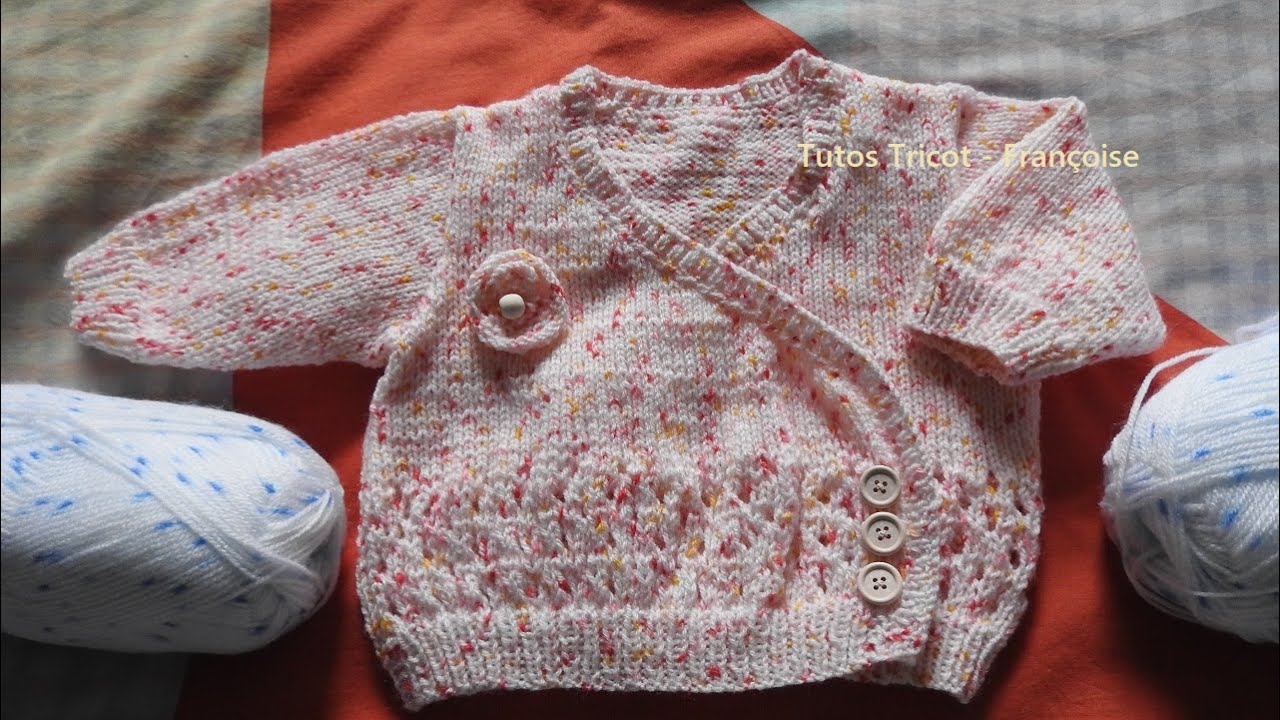 Tuto Tricot Brassière Cache-Cœur Bébé 0/1 mois - 3 mois - 6 mois au point jersey et ajouré devant