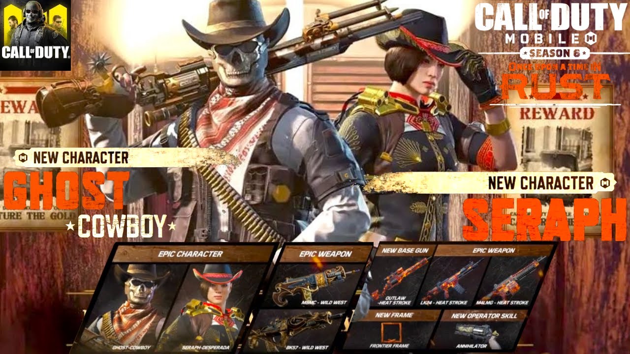 Ghost Cowboy Season 6 Battle Pass All New Weapons Buy Cod Mobile Update