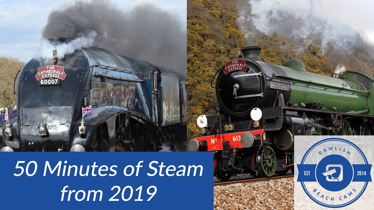 Dawlish Steam Trains 2019 4K,  Duchess of Sutherland, Union of South Africa, Braunton & Tornado
