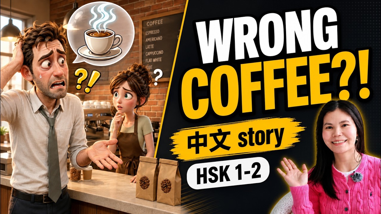 Order Coffee Gone Wrong! | Beginner Chinese Story | Comprehensible Input