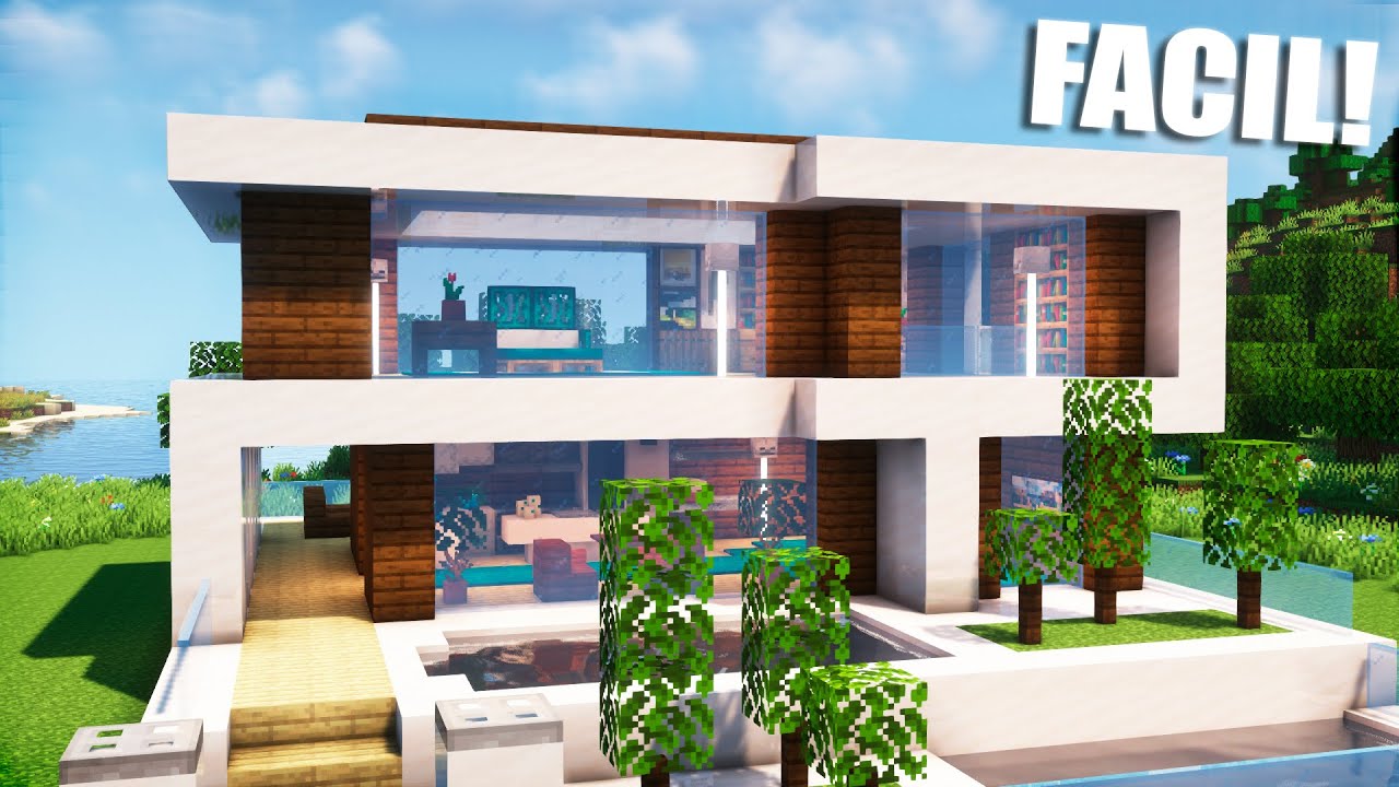 ✅C&oacute;mo hacer una casa MODERNA en Minecraft🏡 (F&Aacute;CIL Y R&Aacute;PIDO) (#10)