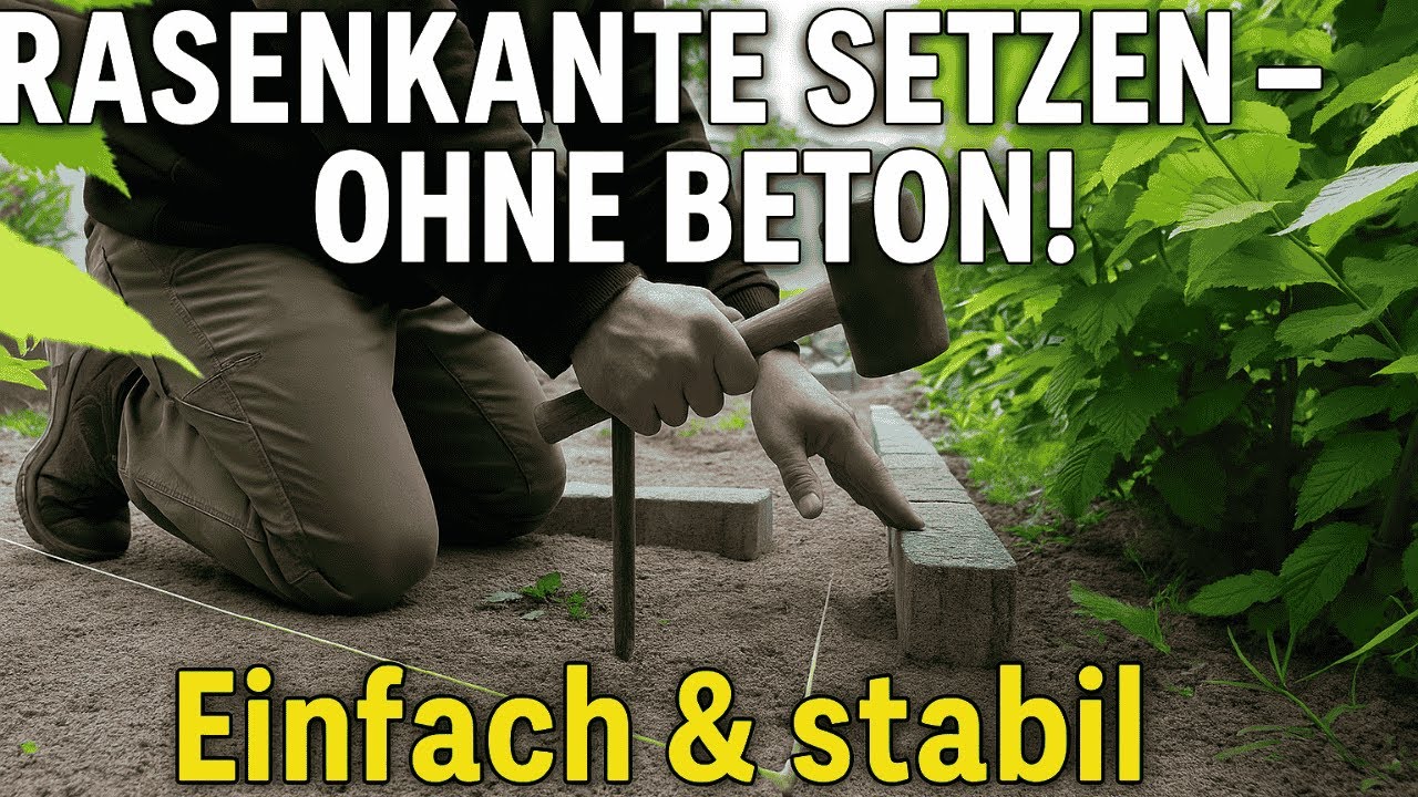 Rasenkante setzen OHNE Beton &ndash; Schnell & G&uuml;nstig! (Anleitung f&uuml;r perfekte Kanten)