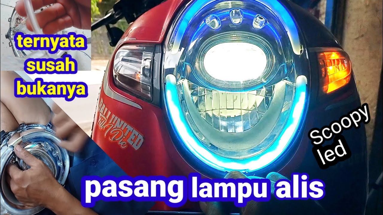 Pasang Lampu Alis pada motor Scoopy