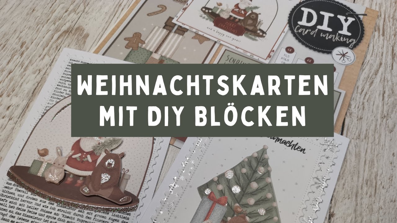 Weihnachtskarten mit DIY Cardmaking Blöcke von #action I Craft Update Dezember 2025
