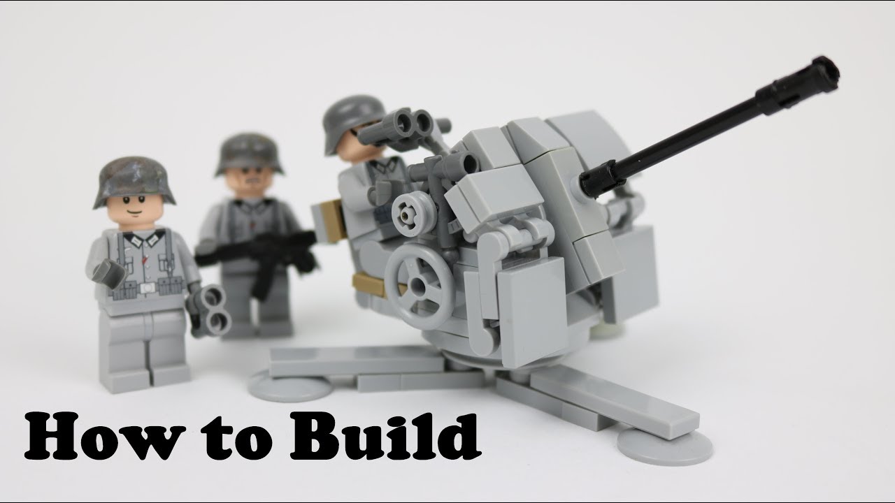 Lego WW2 Tutorial: How to Build 20mm Flak 38 [Deutsch]