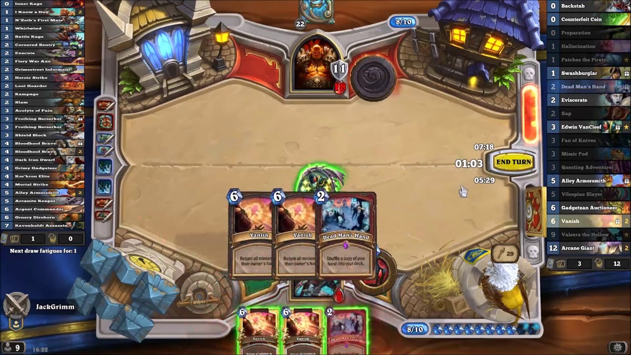 Valeera the Hollow + Dead Man's Hand interaction