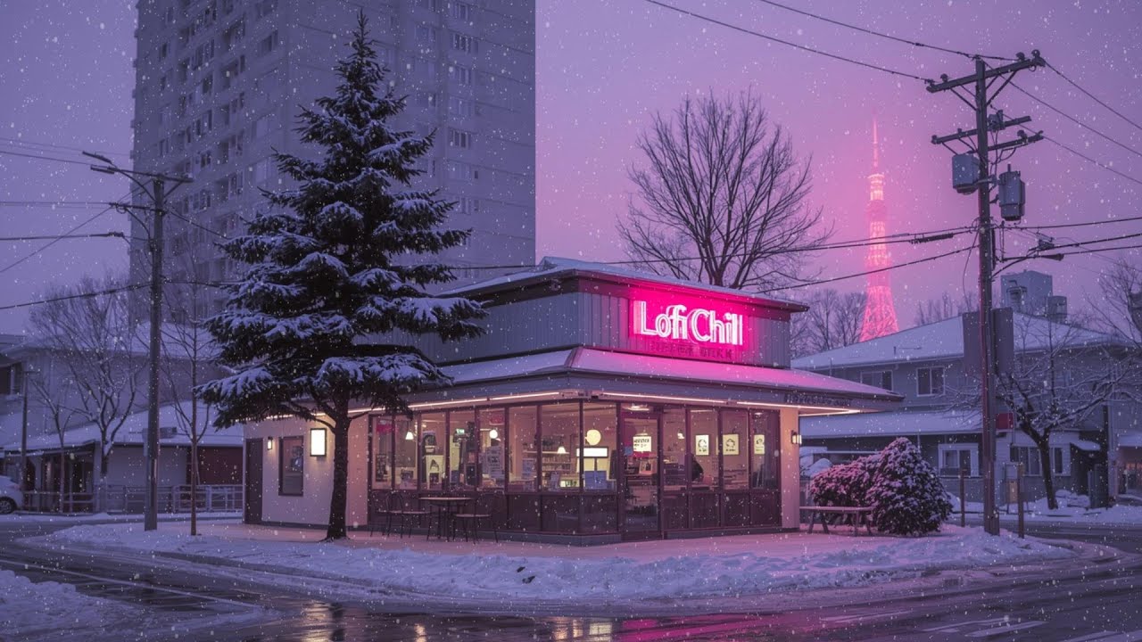 Pink Winter Café in Japan 🌸 Cozy Lofi Chill Ambience for Deep Focus, Relax & Sleep