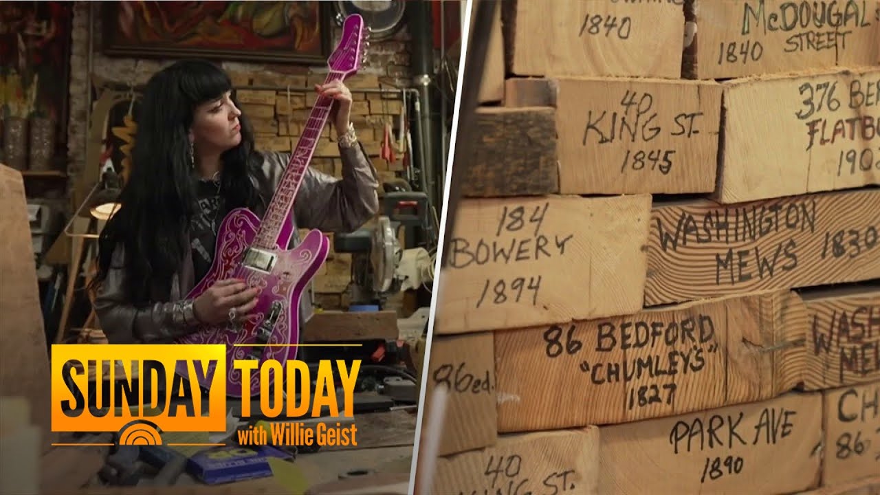 Guitar shop crafts instruments from trashed wood of NYC landmarks