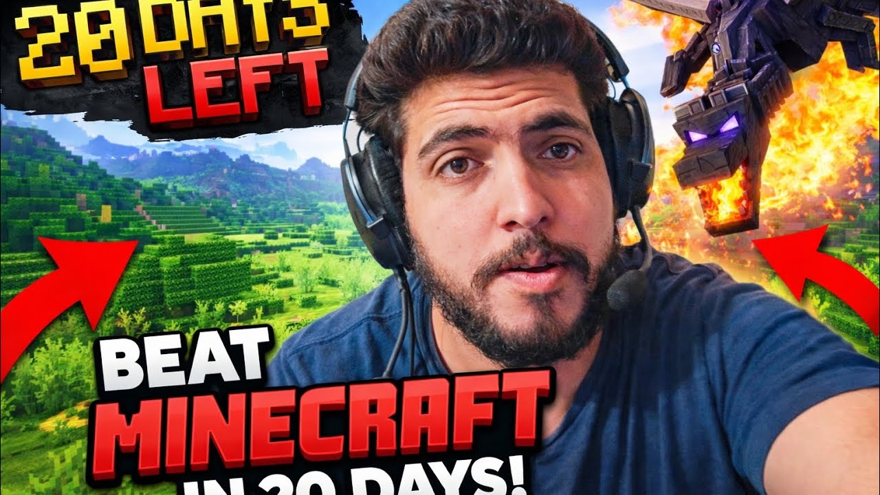 تحدي 20 فقط قبل مواجهة التنين #minecraft 