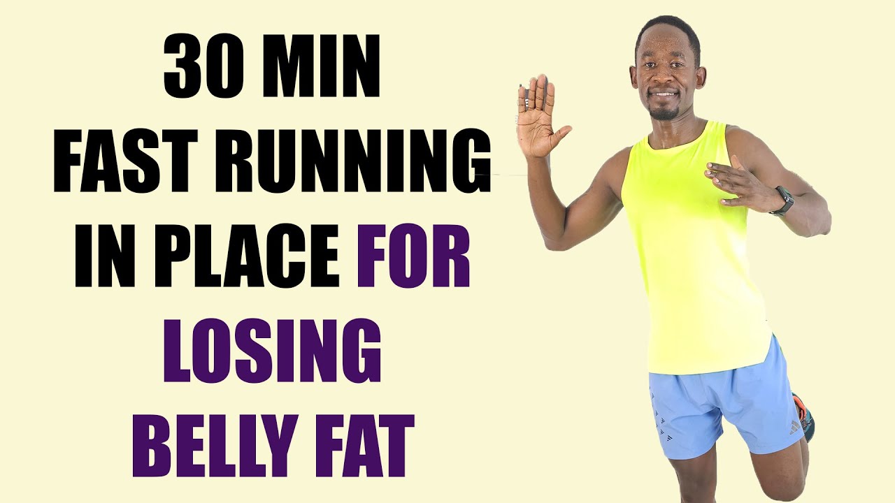 🔥LOSE BELLY FAT RUNNING IN PLACE🔥30 Min FAST Running Workout No Treadmill🔥300 Calories🔥
