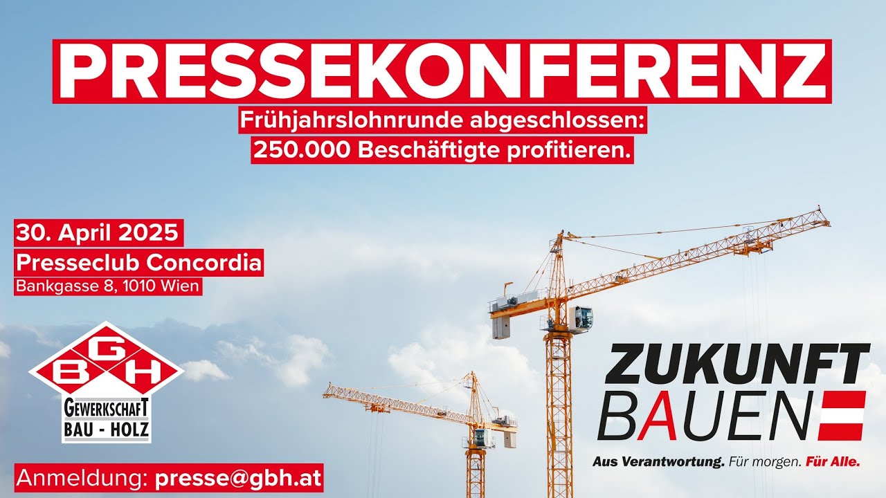Gesamte Pressekonferenz zur GBH-Frühjahrslohnrunde