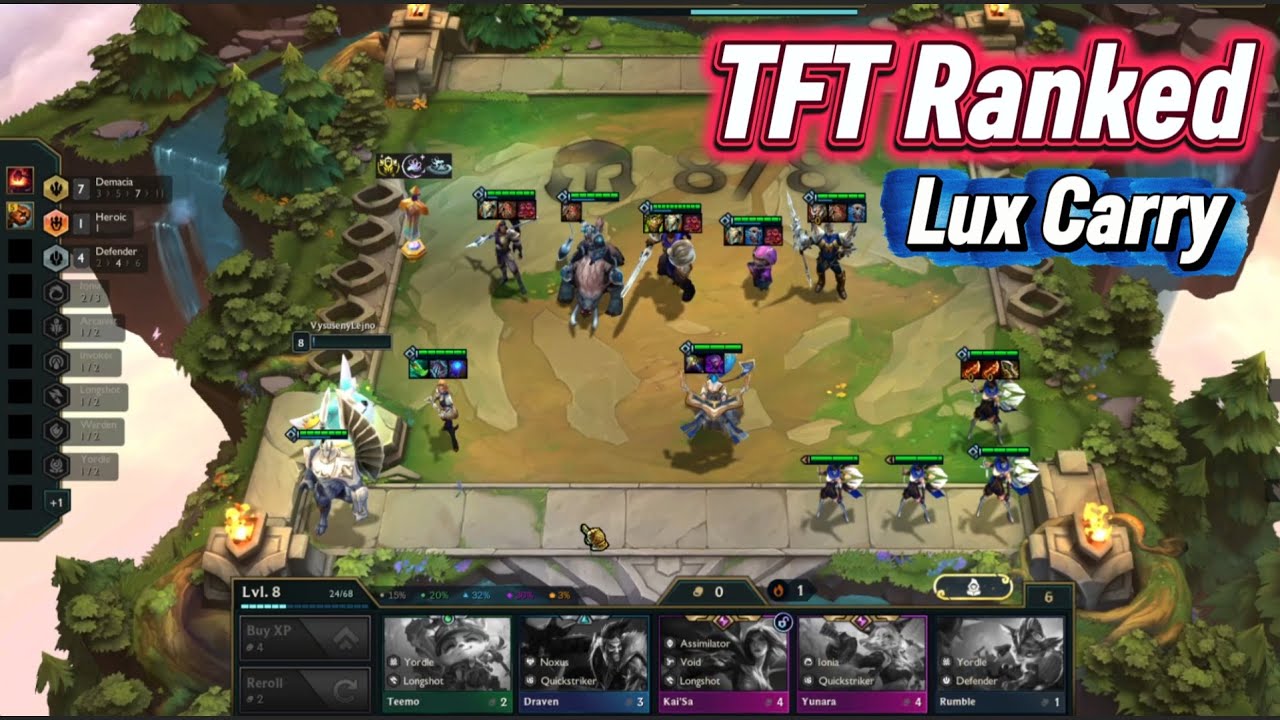 TFT Ranked CZ | 2. místo | 7x Demacia 4x Defender | Lux Carry | #tftranked #gameplaywalkthrough