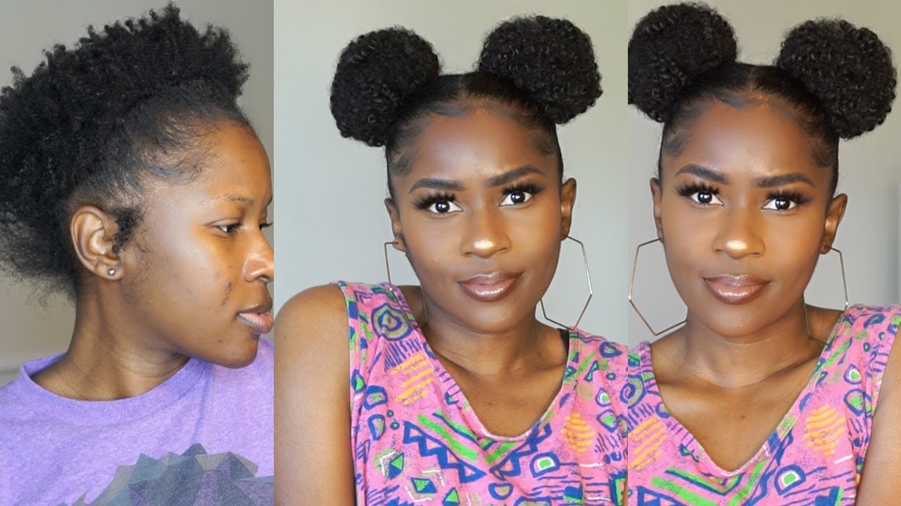 Before Wash Day: Large Curly Minnie Mouse Buns On Short 4C Natural Hair!!! Super Easy|Mona B.