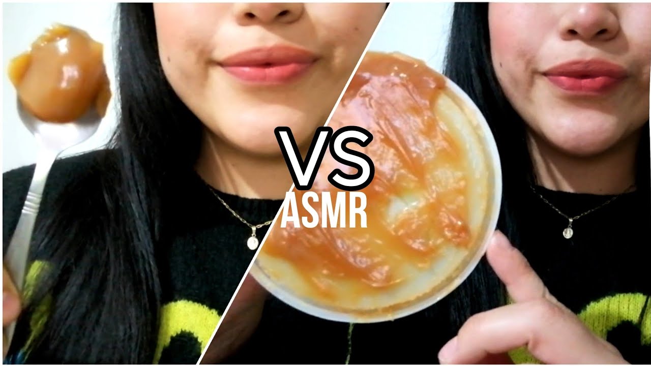 ASMR español comiendo cajeta 😛 en tapita y en CUCHARA | eating cajeta MOUTH SOUNDS 😴