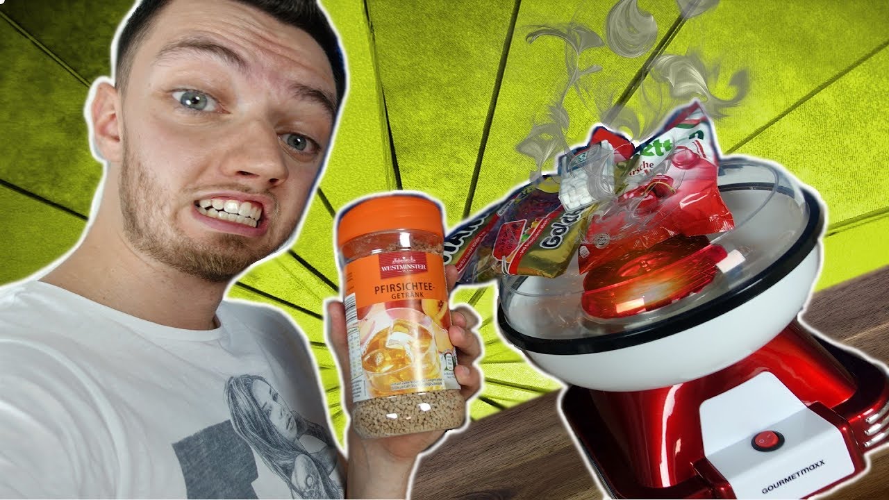 EXPERIMENT - Was passiert mit EISTEE PULVER in ZUCKERWATTEN MASCHINE?