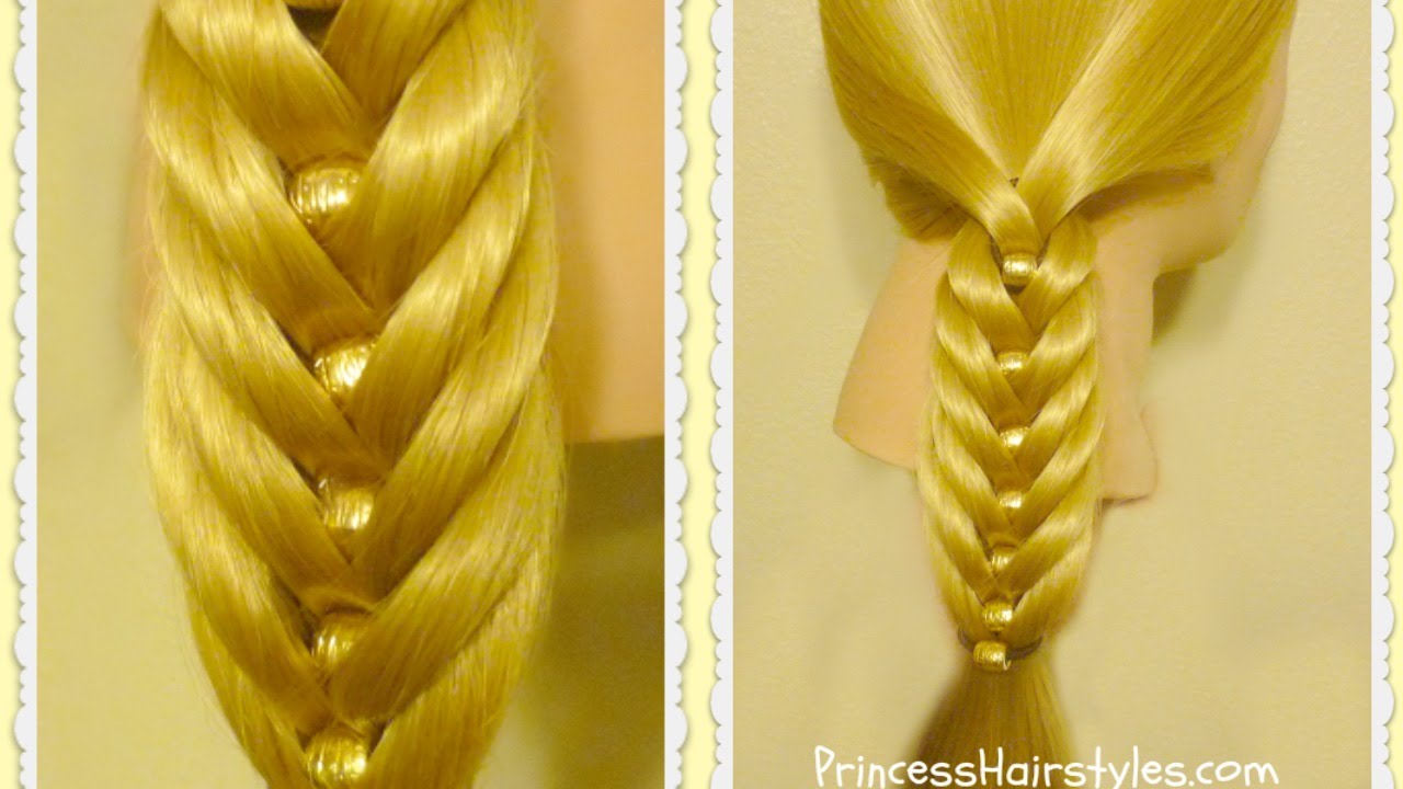 Fishtail Braid With Beads, Fancy Fishtail Kit Hair Tutorial